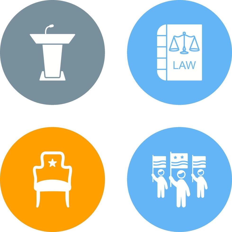 Podium and Law Icon vector