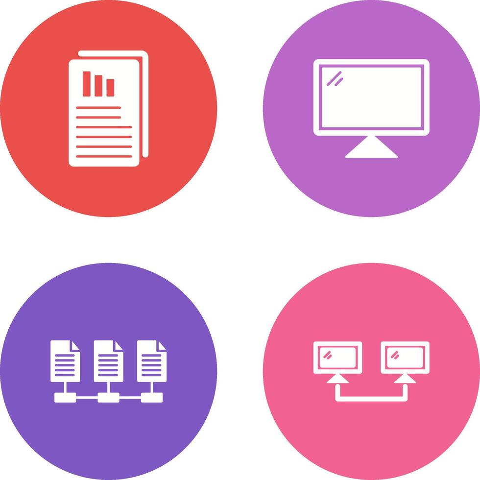 Reports and Computer Icon vector