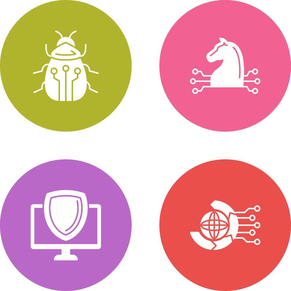 Bug and Trojan Icon vector
