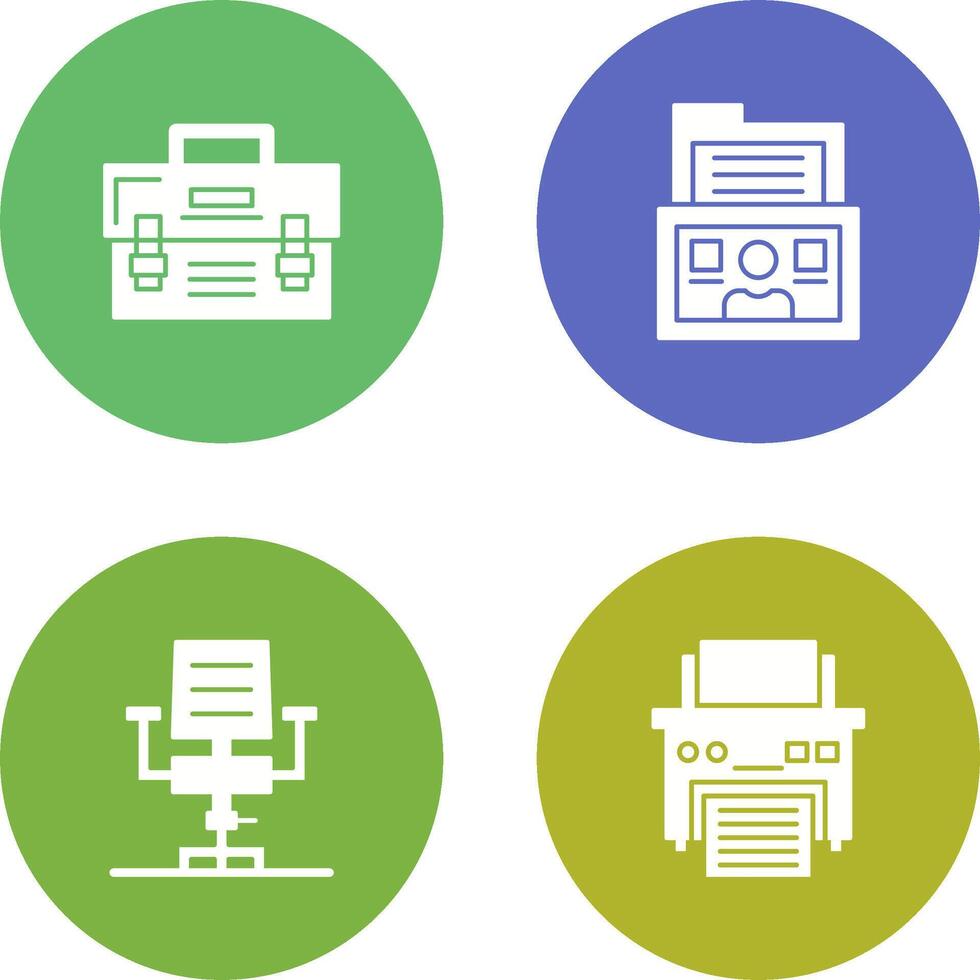 Briefcase and Folder Icon vector