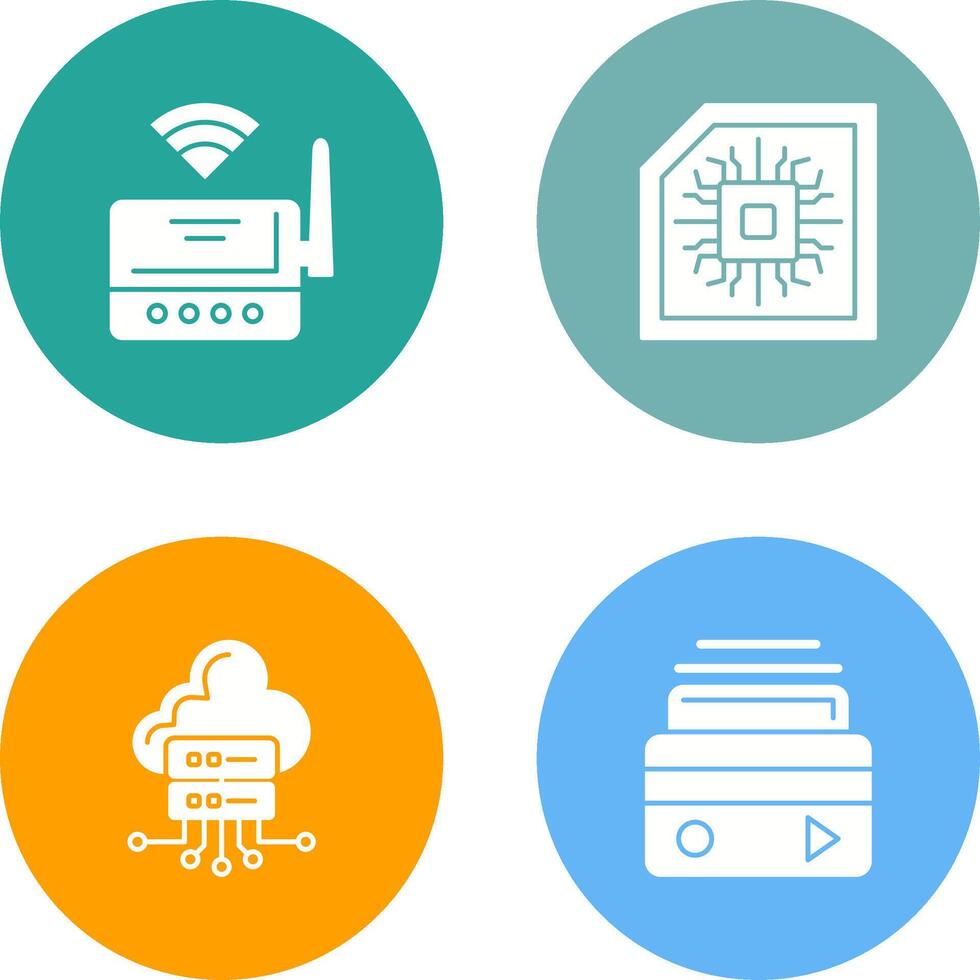 Wifi Router and Chip Icon vector