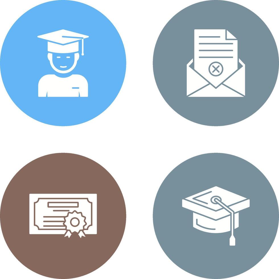Graduate Student and Rejection Of A Letter Icon vector