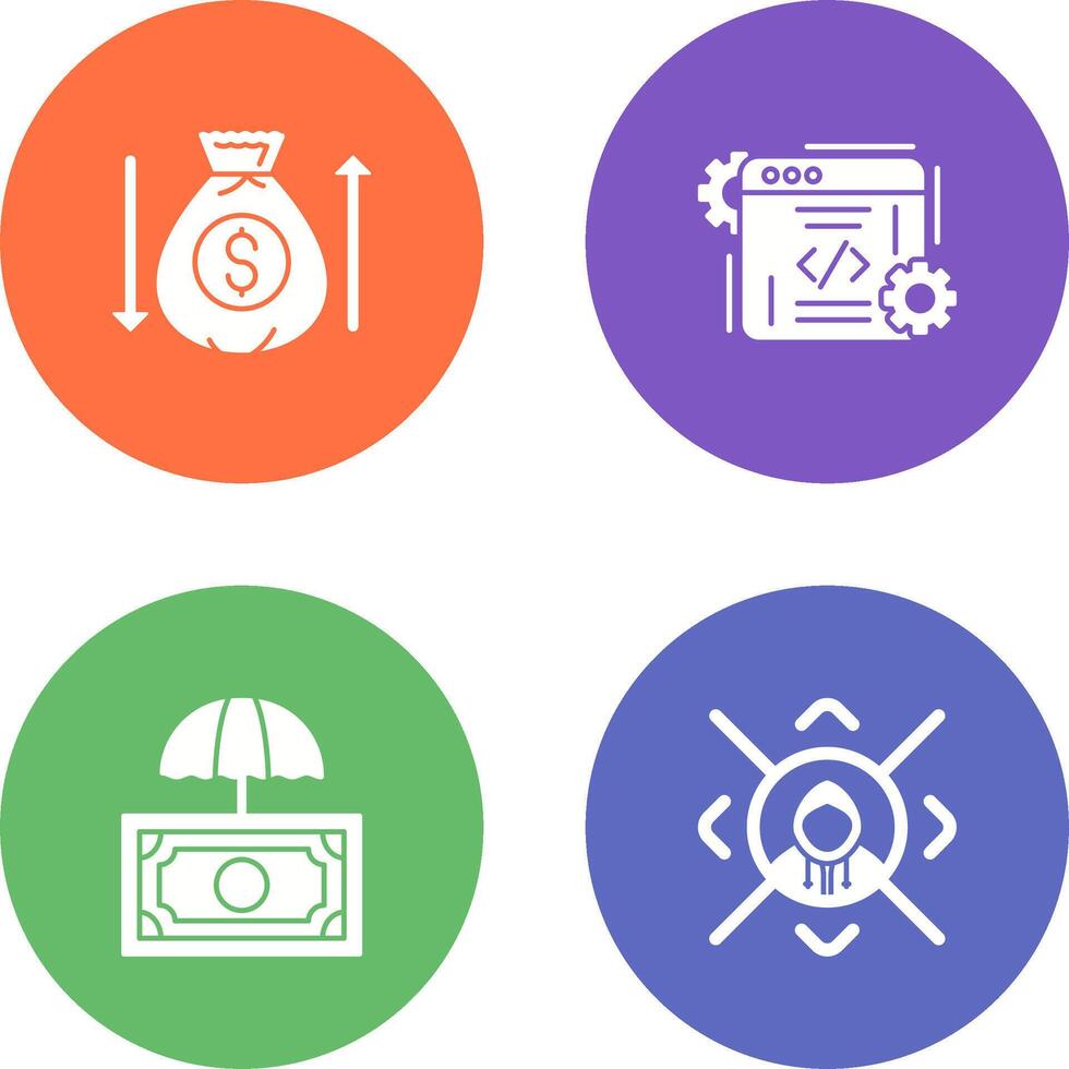 Money Bag and Coding Icon vector