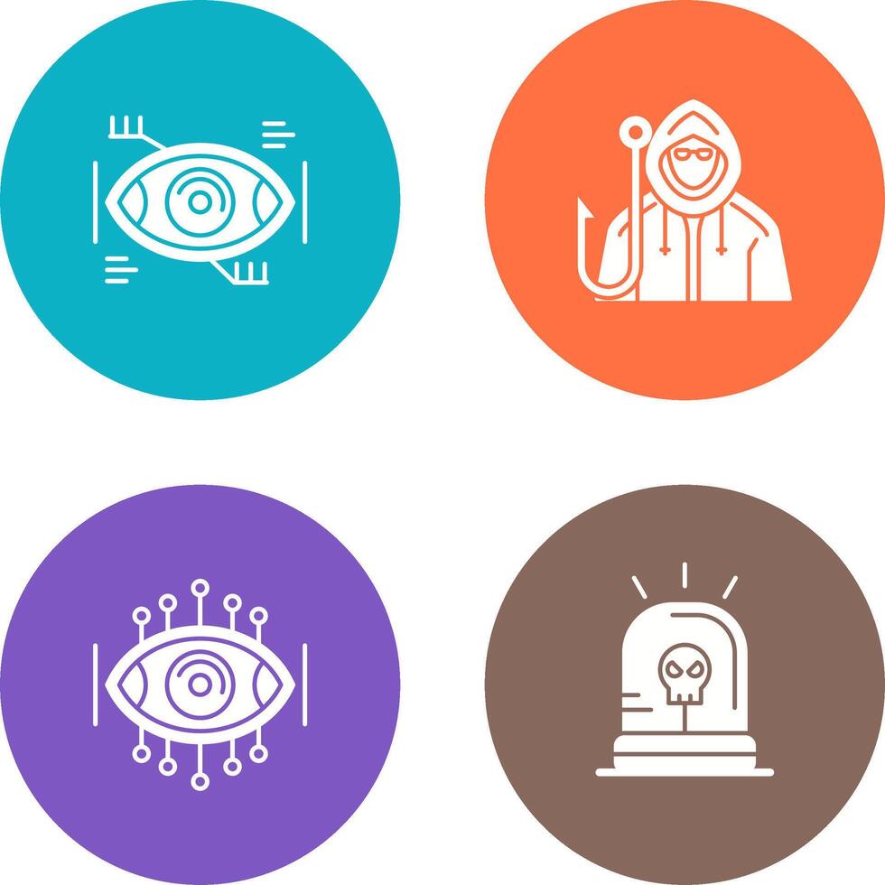 Eye Recongnition and Phishing Icon vector