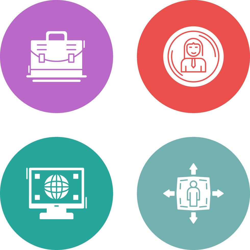 Briefcase and User Icon vector