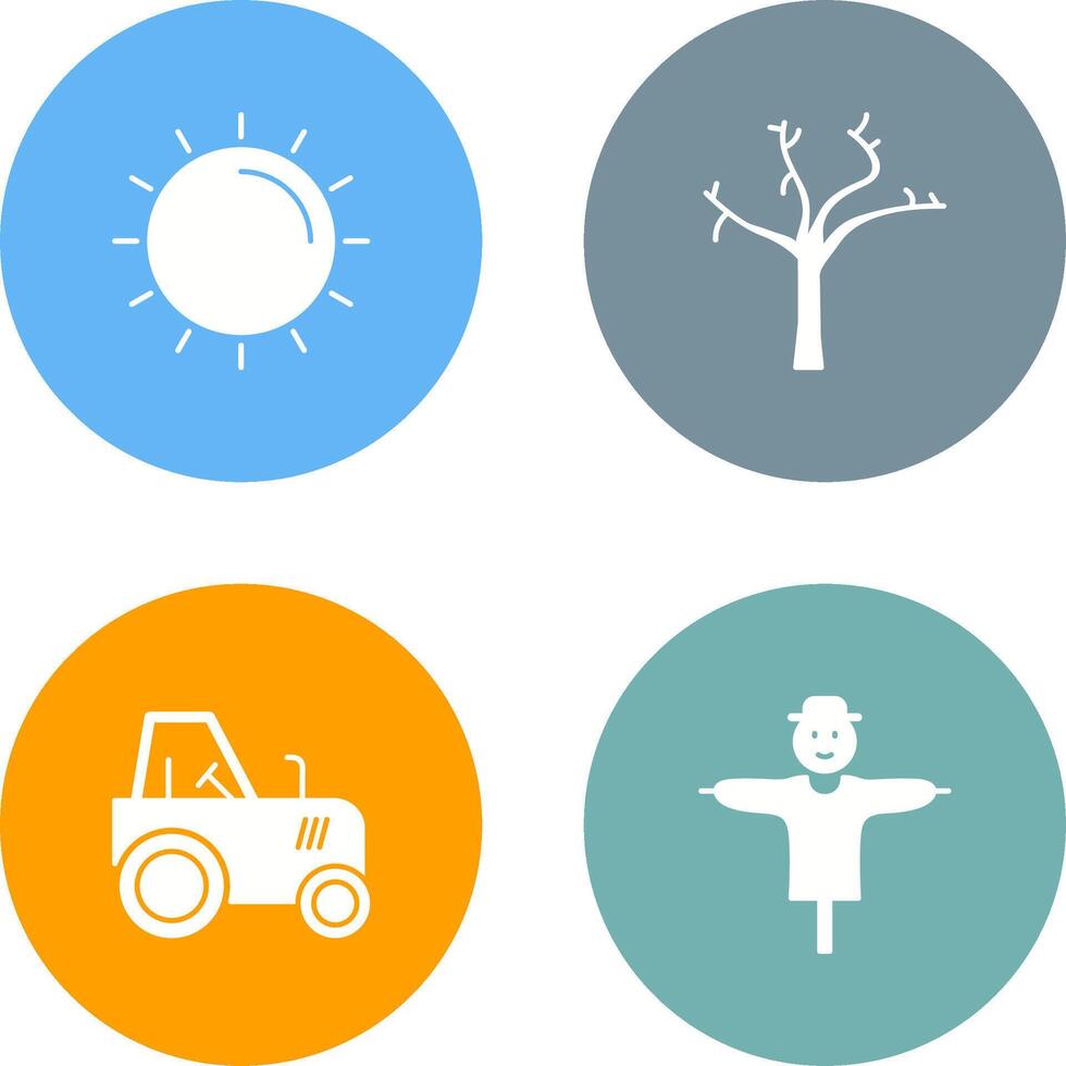 Sun and Tree Icon vector