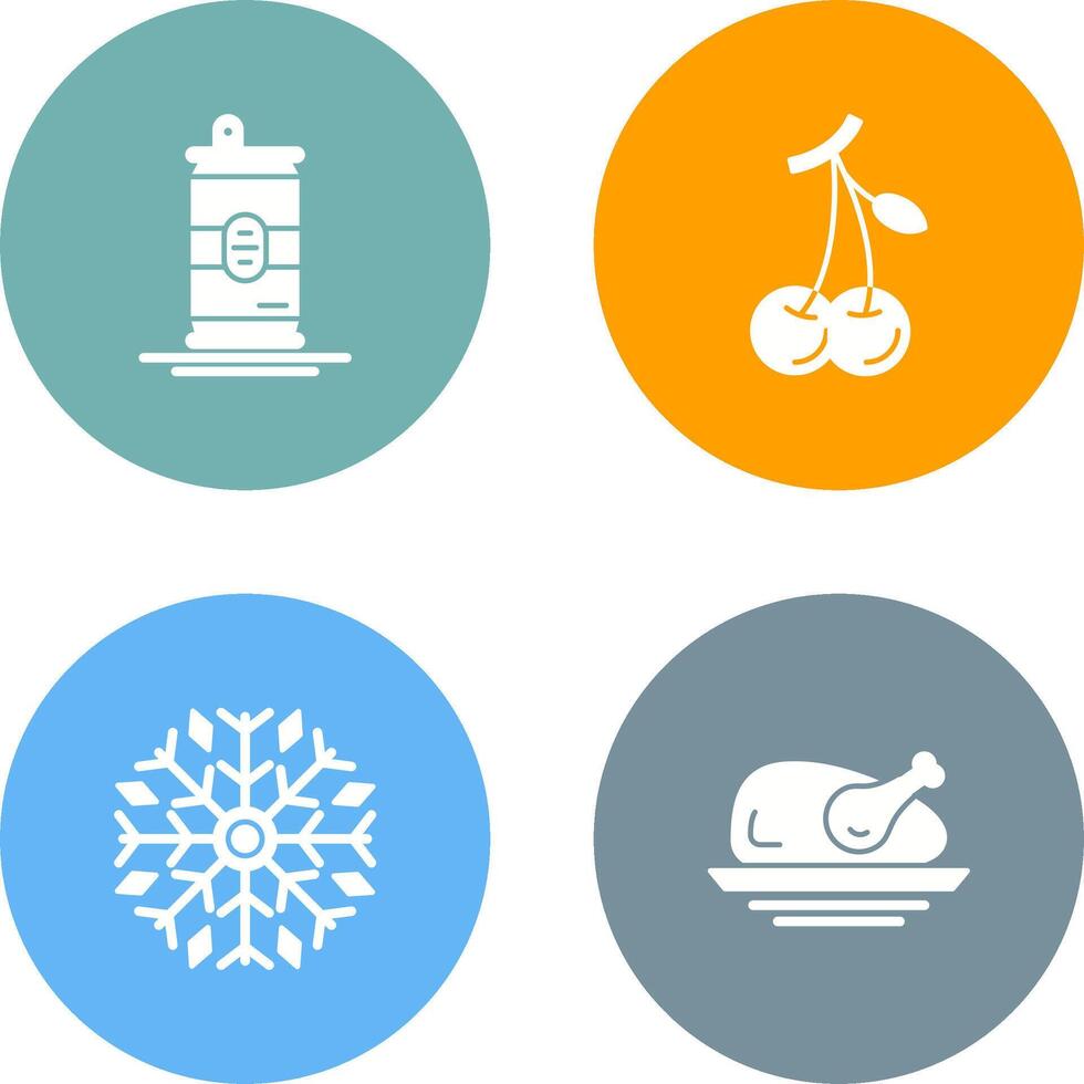 Beer Can and Cherries Icon vector