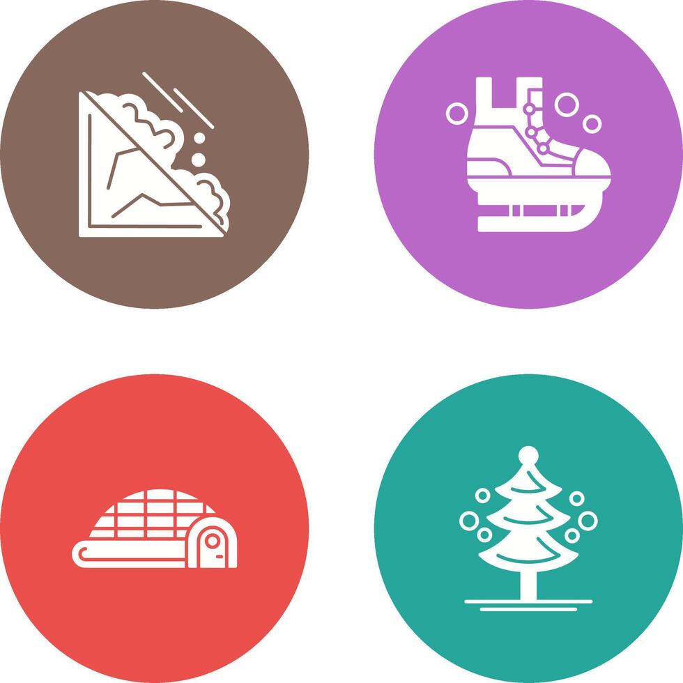 Avalanche and Ice Skating Icon vector