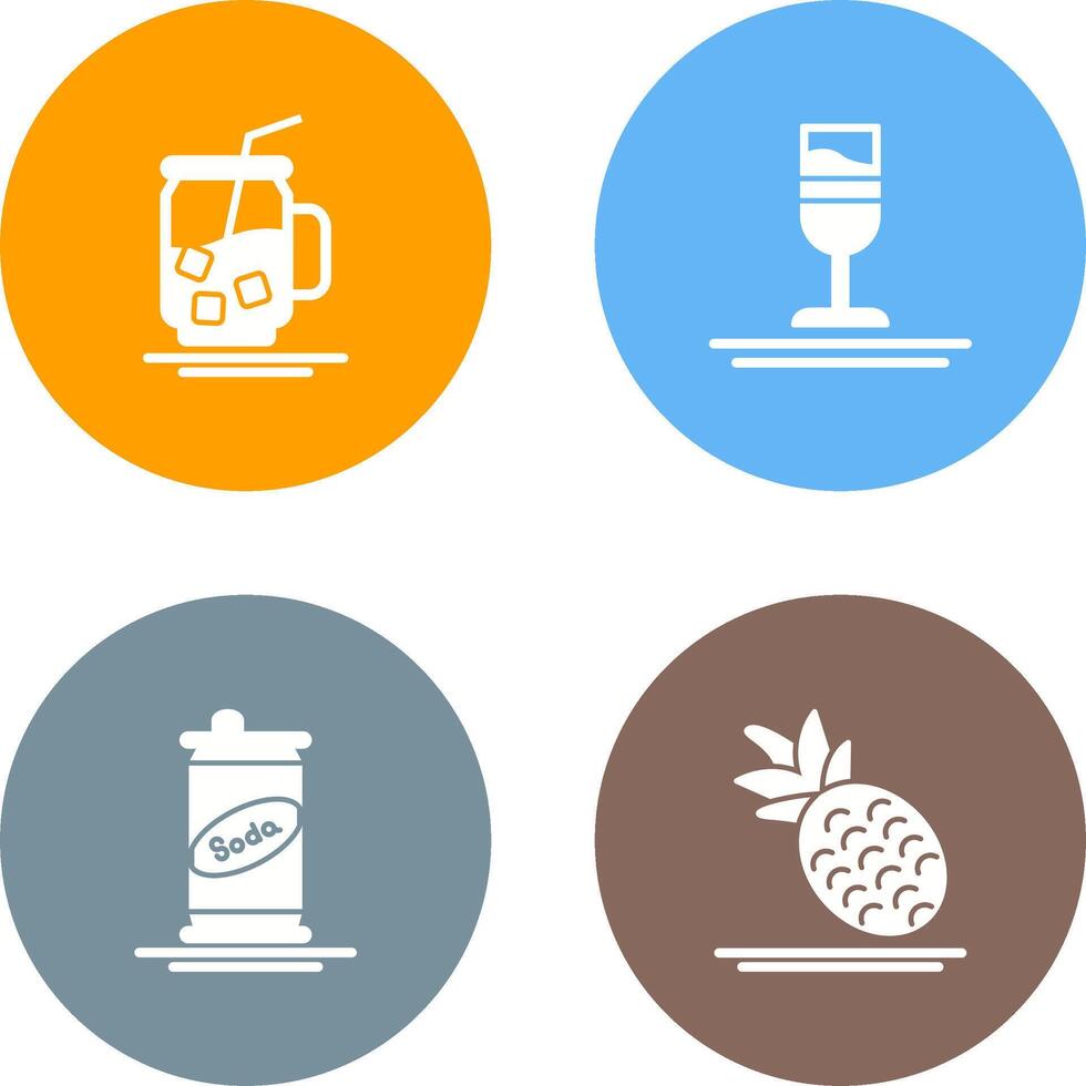 Iced Tea and Rainbow Drink Icon vector