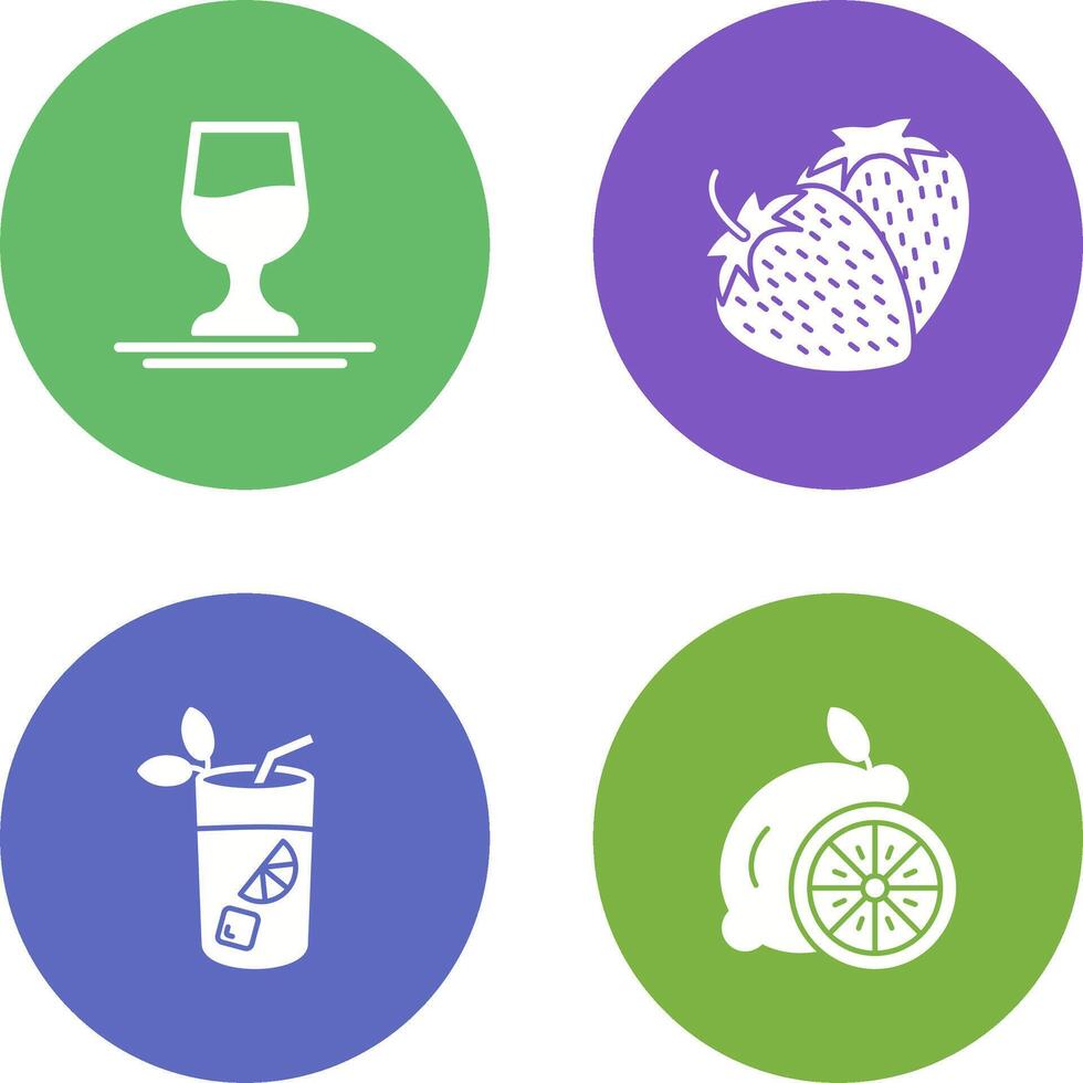 Wine and Strawberry Icon vector