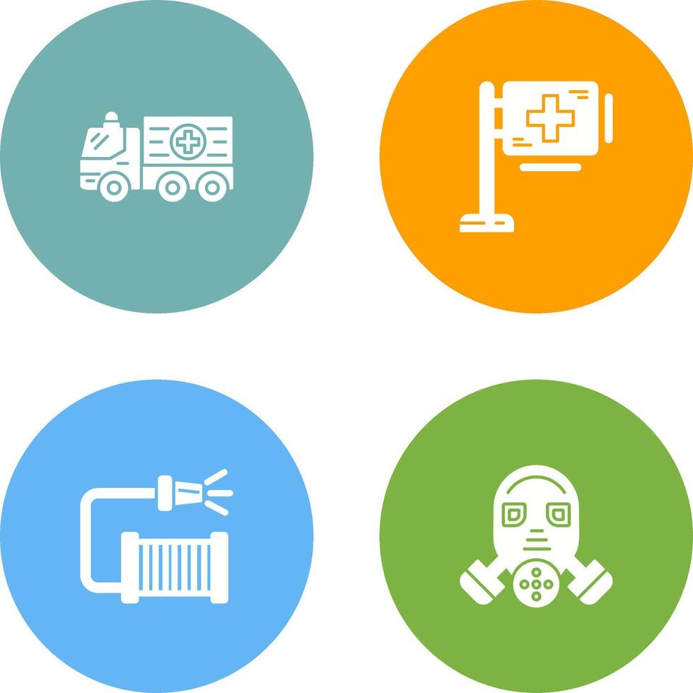 Ambulance and Hospital Sign Icon vector