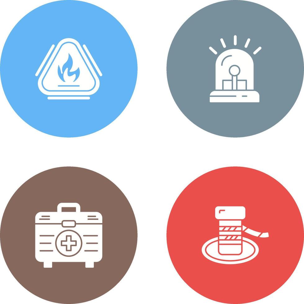 Caution Fire and Siren Icon vector