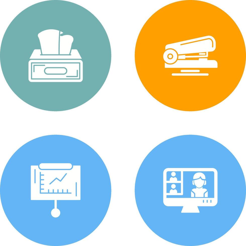 Tissue Box and Stapler Icon vector