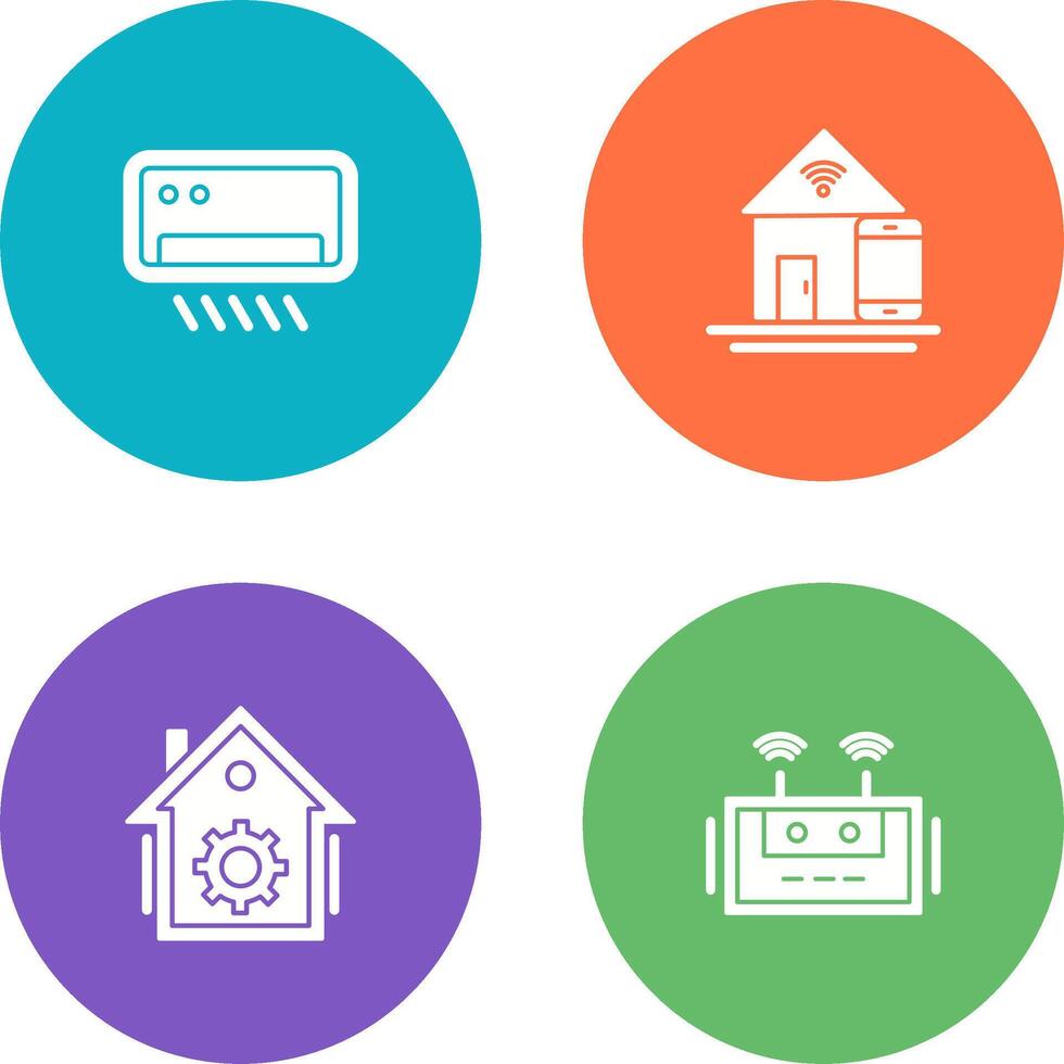 Air Conditioner and Home Automation Icon vector