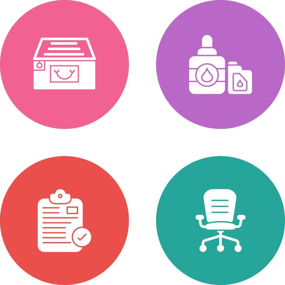 File Cabinet and Ink Cartridge Icon vector