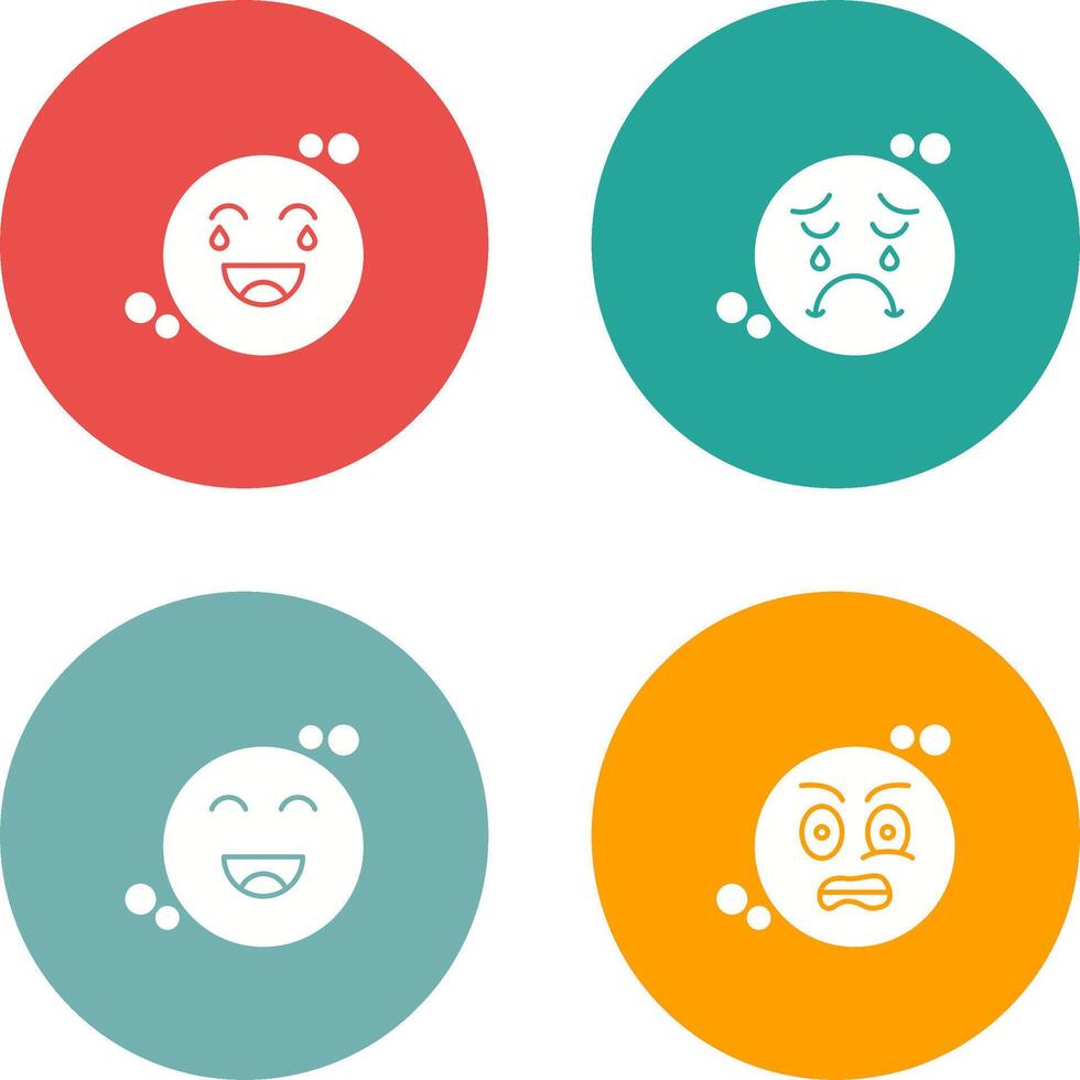 Loughing and Unhappy Icon vector