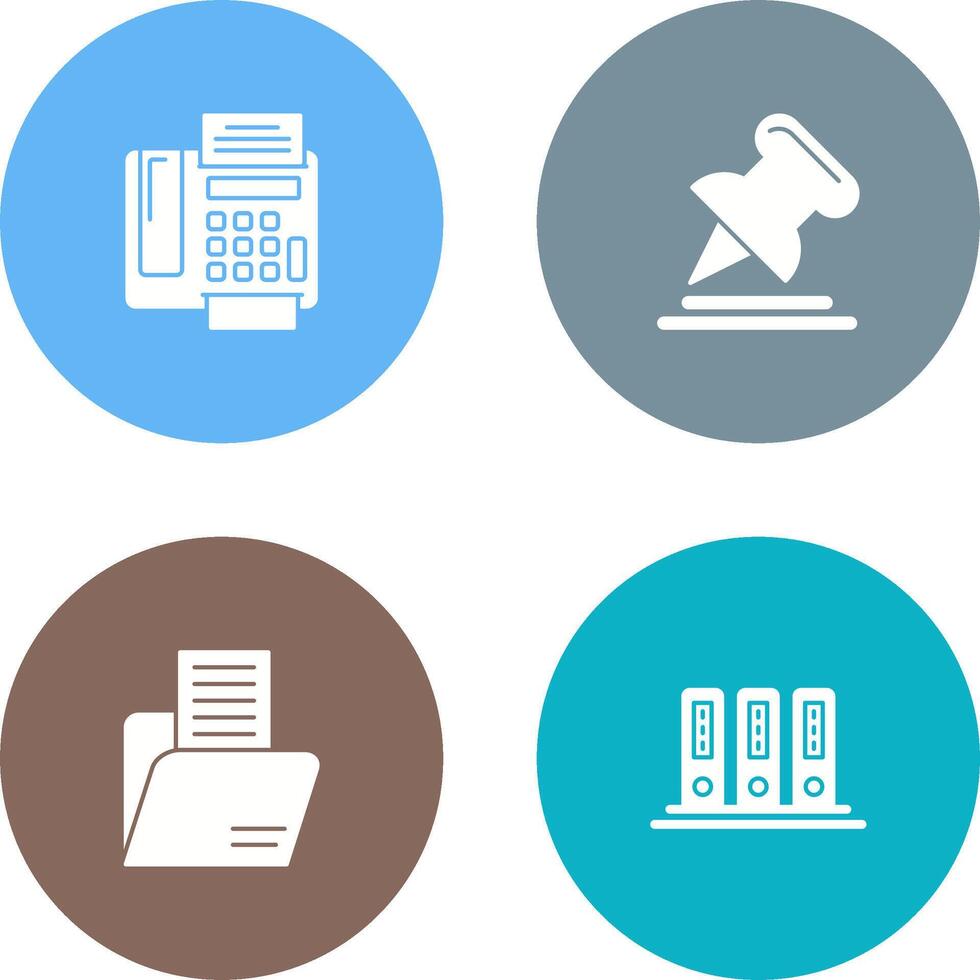 Fax Machine and Pin Icon vector