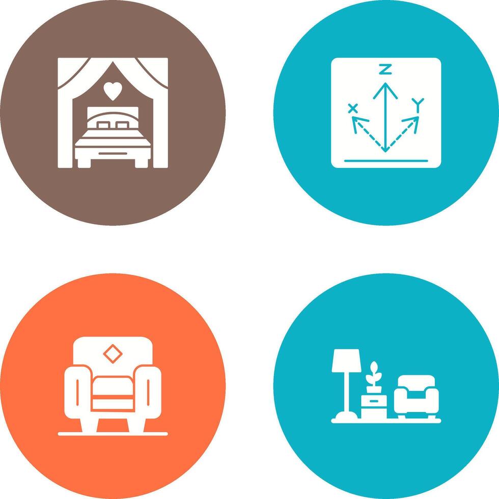 Bed and Axis Icon vector