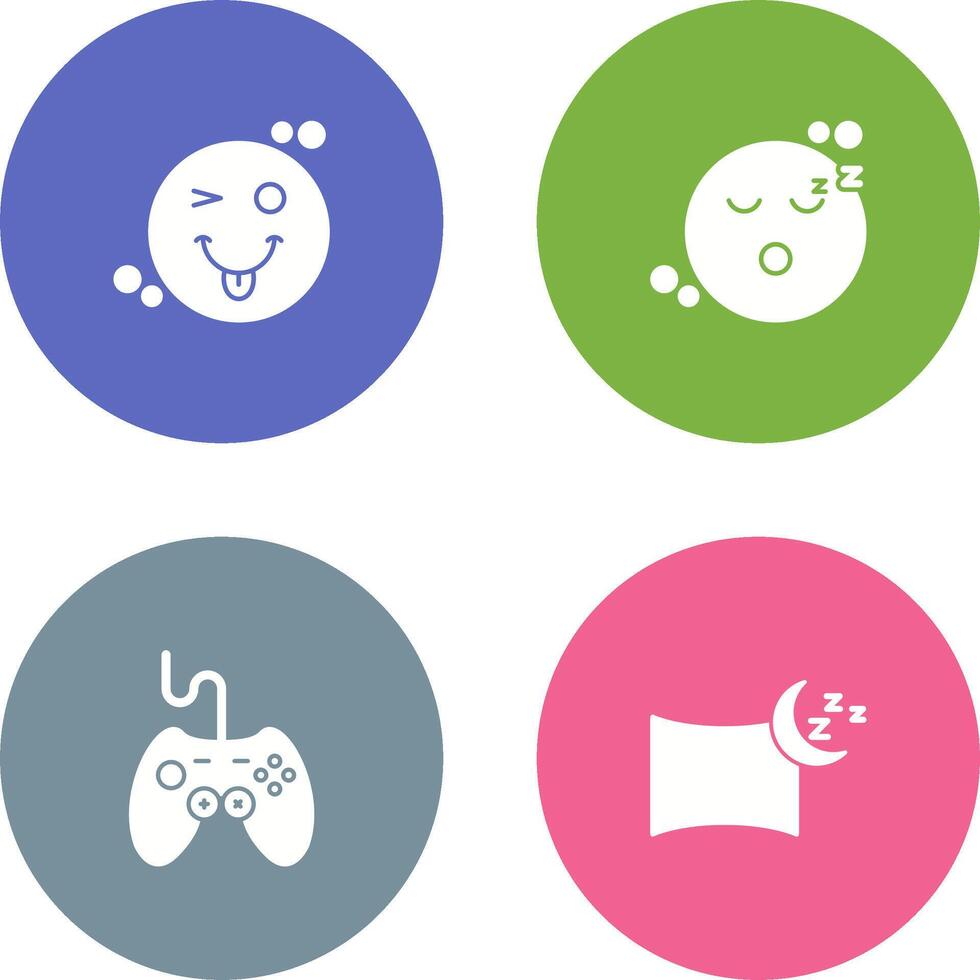 Tongue Out and Sleep Icon vector