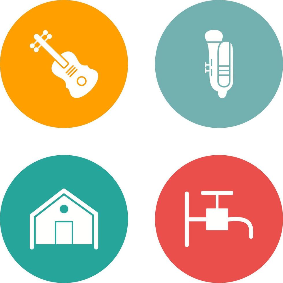 Violin and Tuba Icon vector