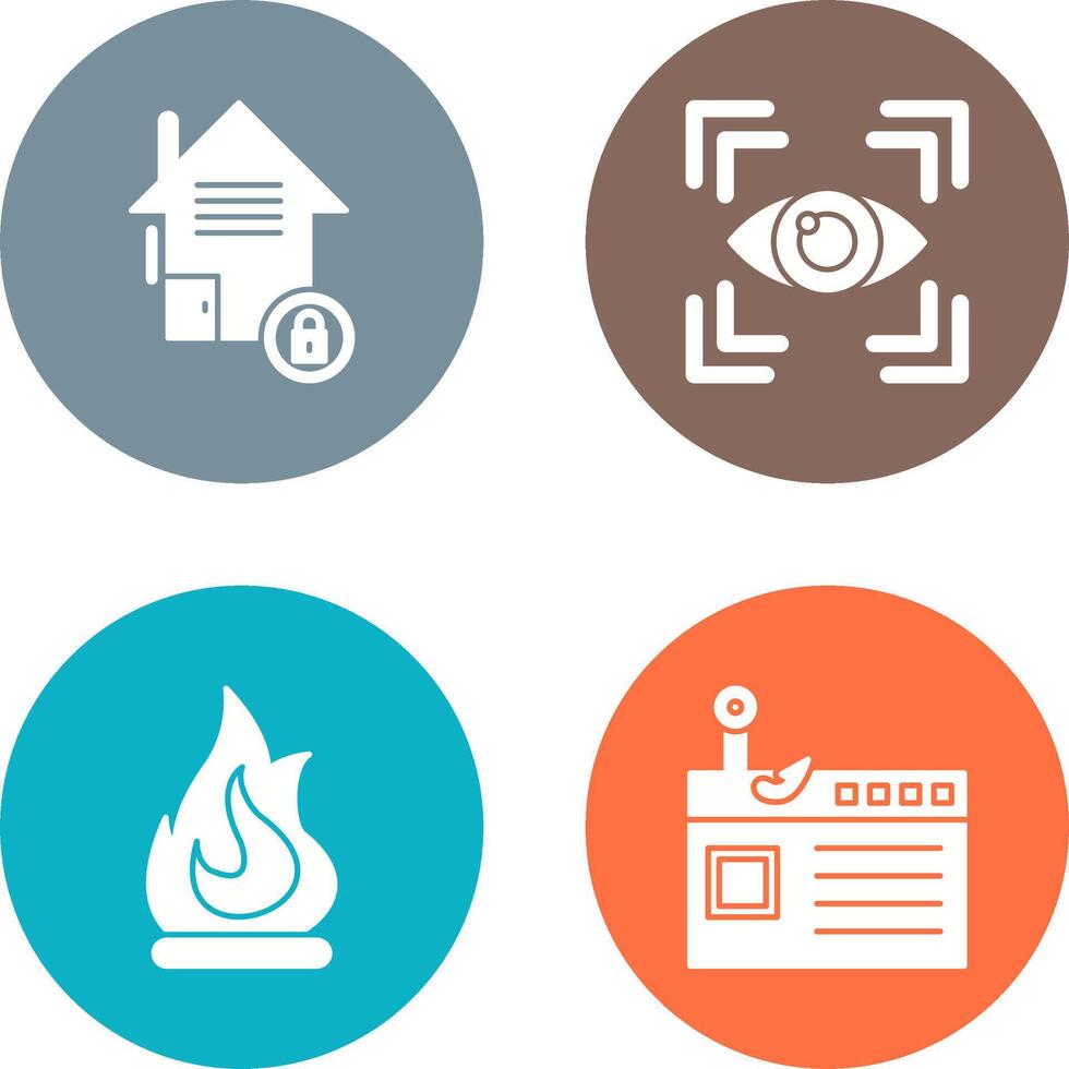 Real Estate and Eye Scan Icon vector