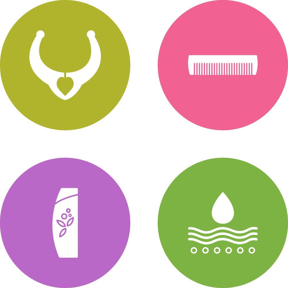 Necklace and Comb Icon vector