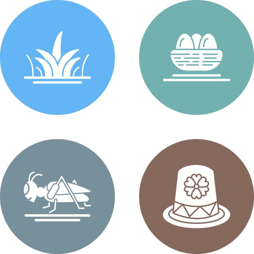 Grass and Eggs Icon vector