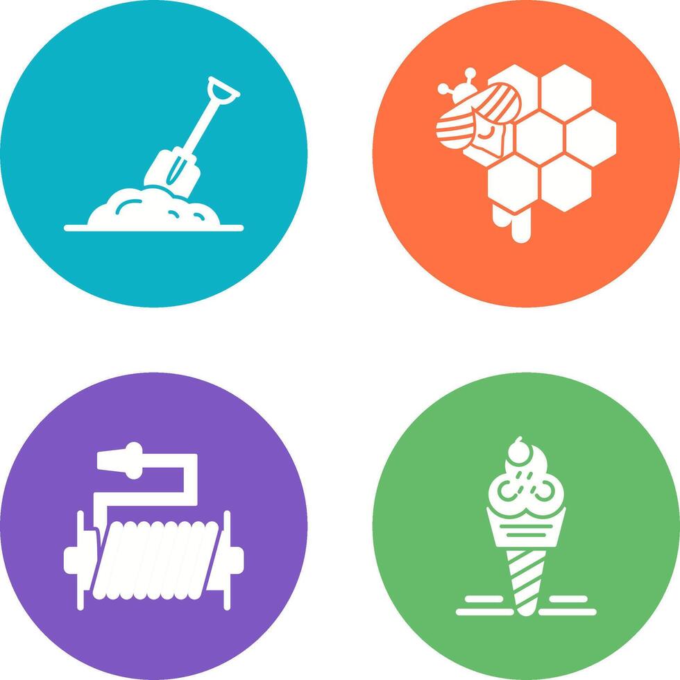 Digging and Honeycomb Icon vector