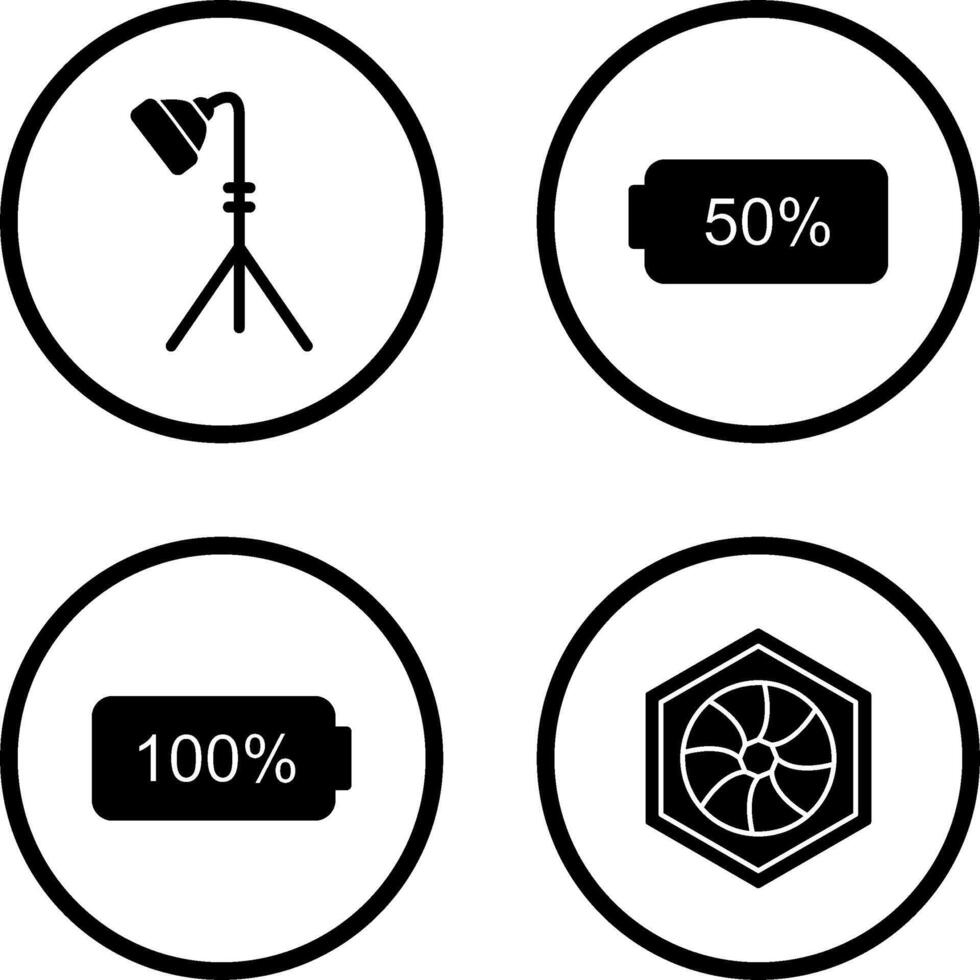 light stand and half battery Icon vector