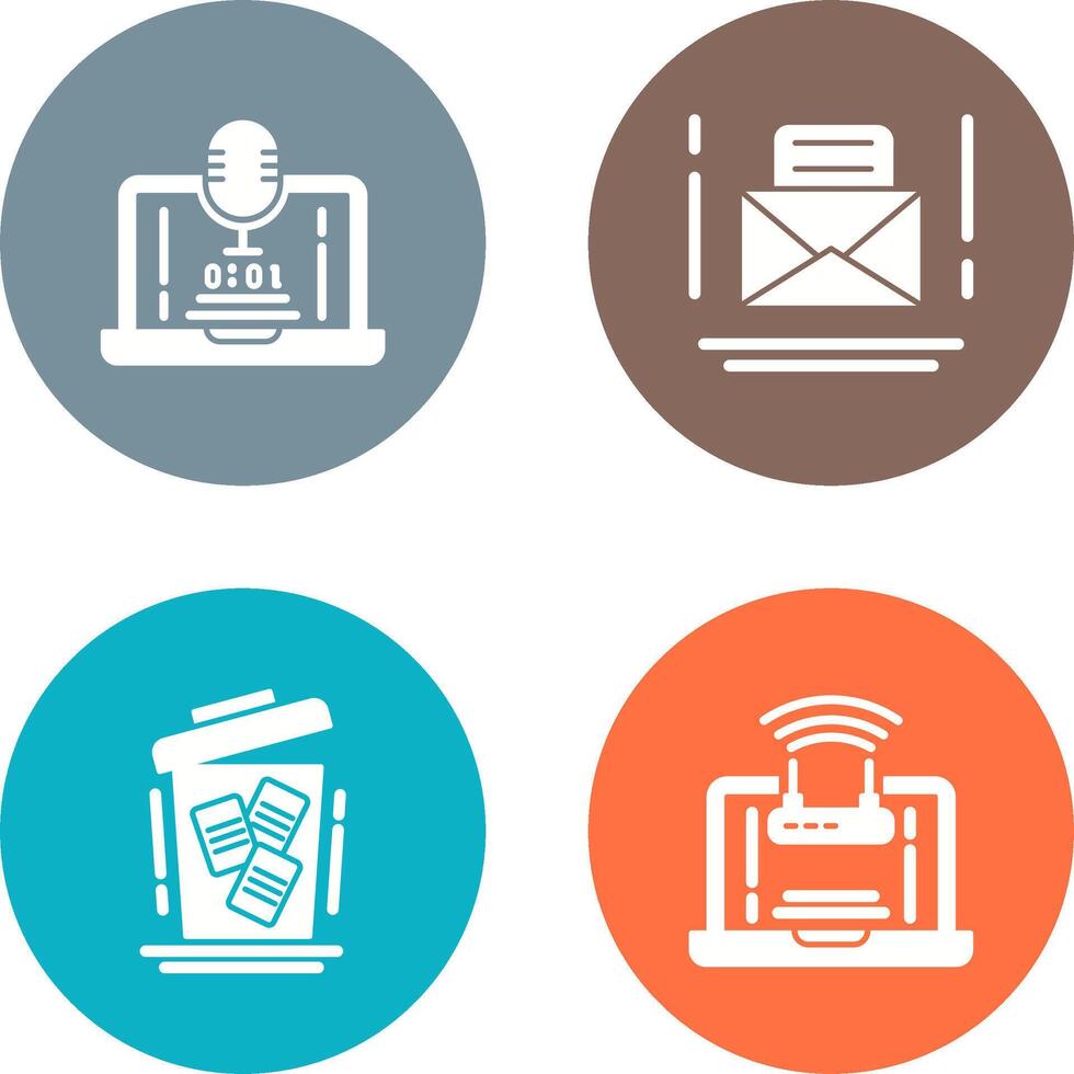 Voice Recorder and Email Icon vector