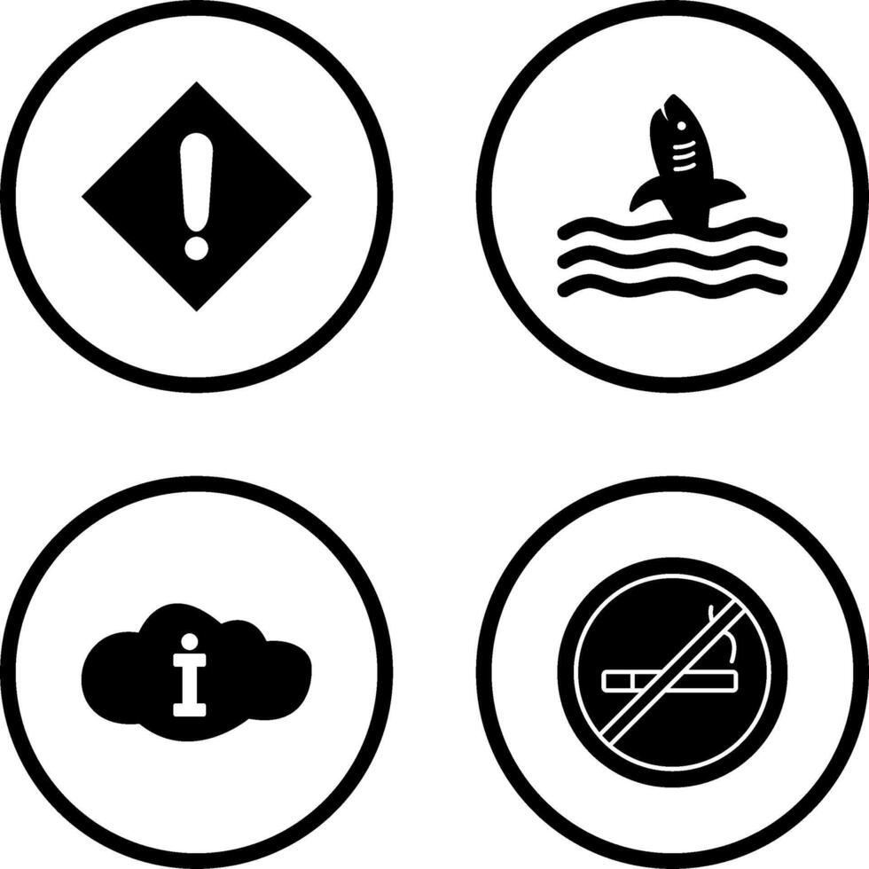 caution sign and dangerous shark Icon vector
