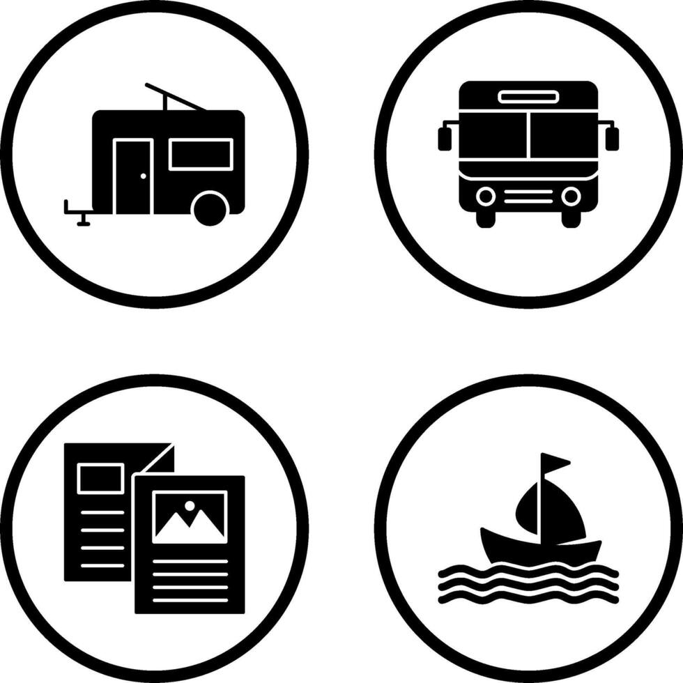 Bus and trailer Icon vector