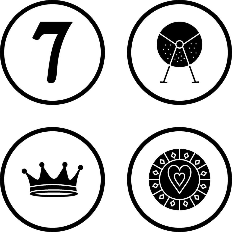 number sevens and lottery machine Icon vector