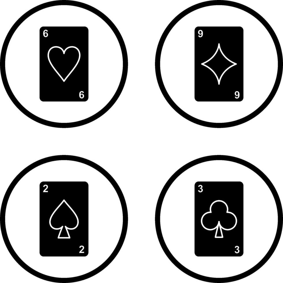 heart cards and diamonds card Icon vector