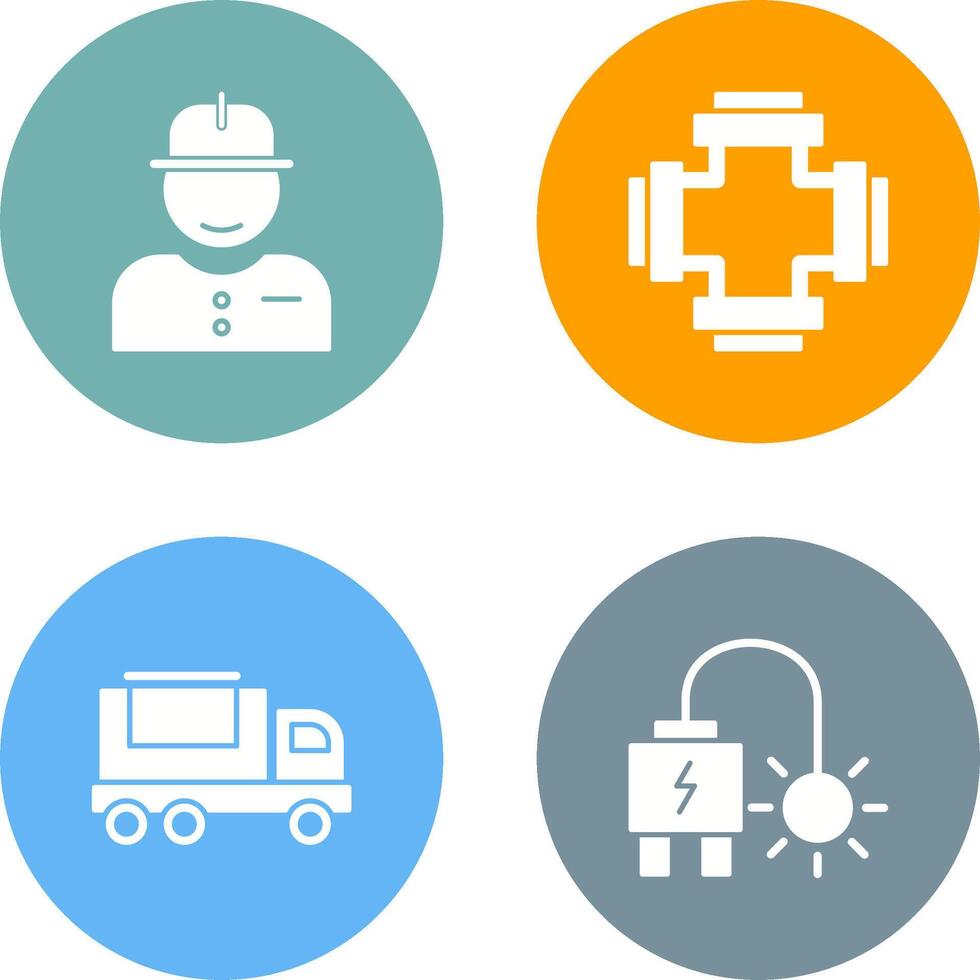 Worker and Plumbing Icon vector