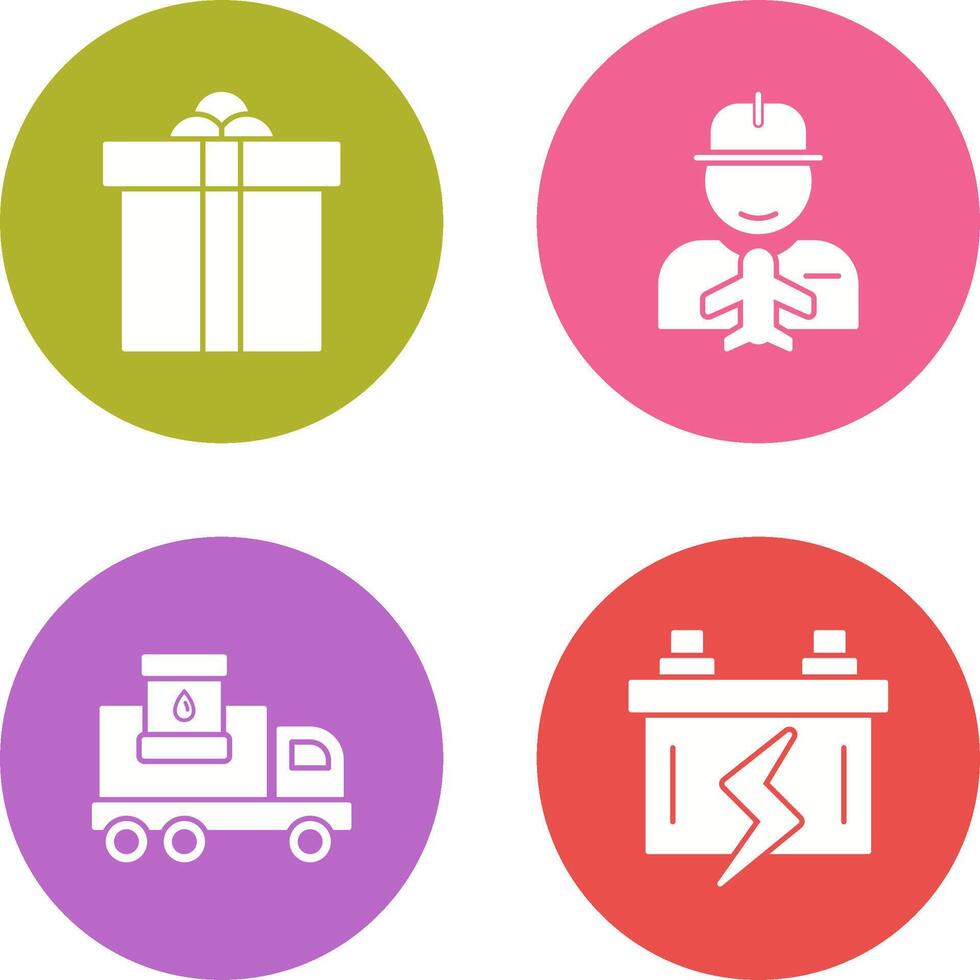 Gift Box and Worker Icon vector