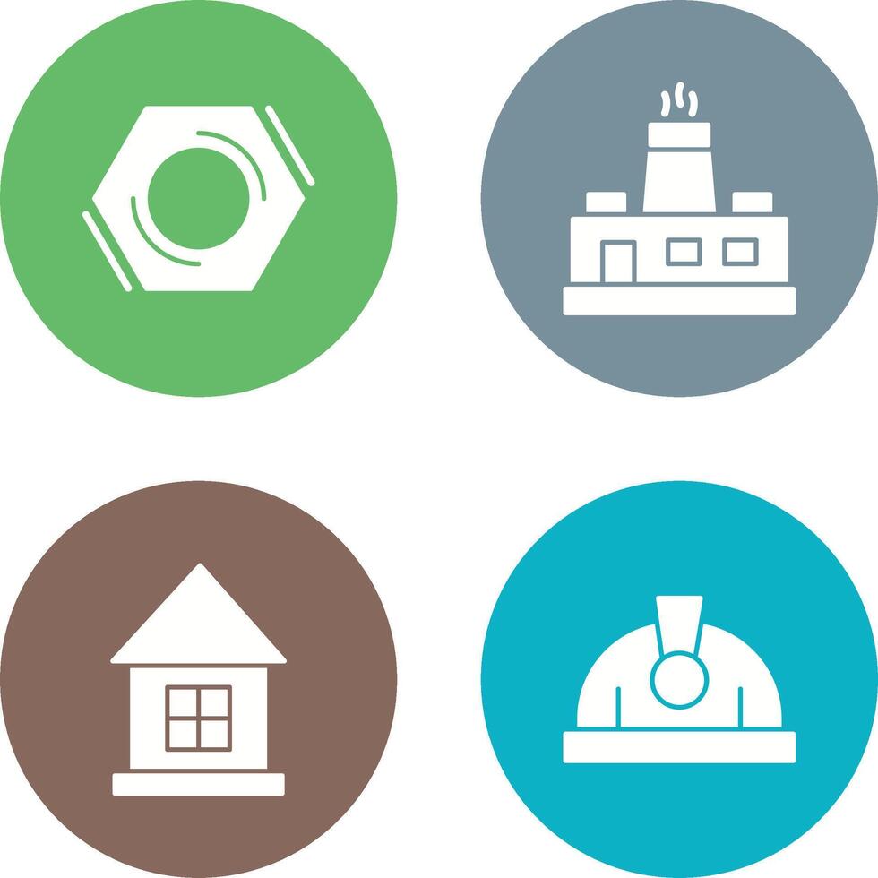 Factory and Nut,food Icon vector