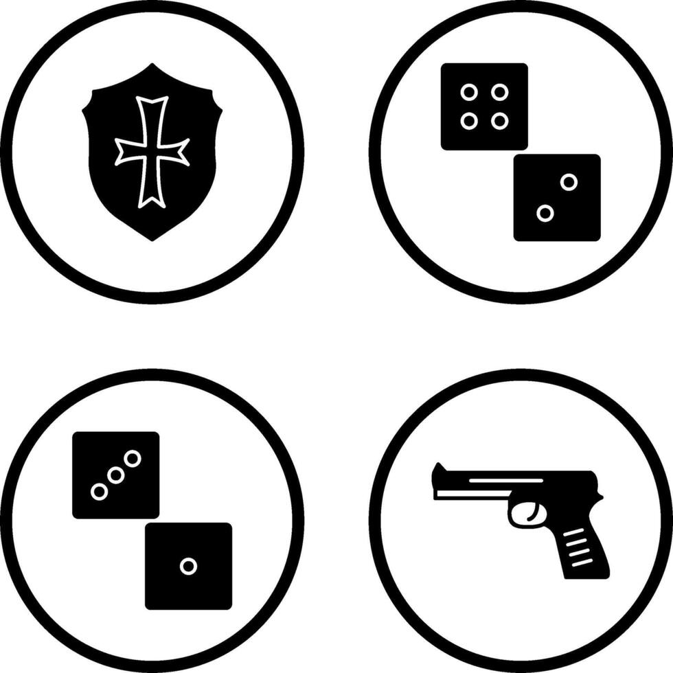 Dice and Shield Icon vector