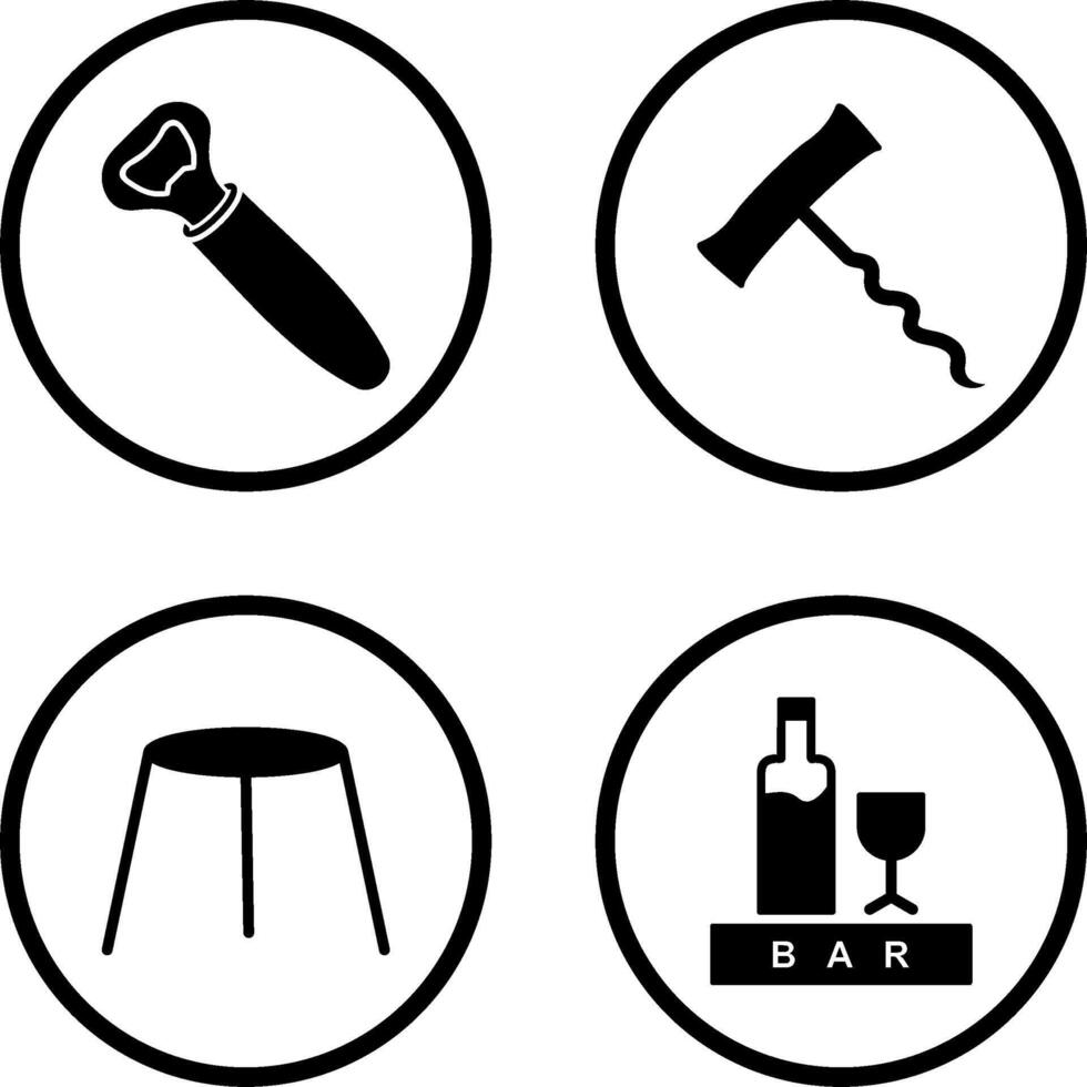 opener and corkscrew Icon vector