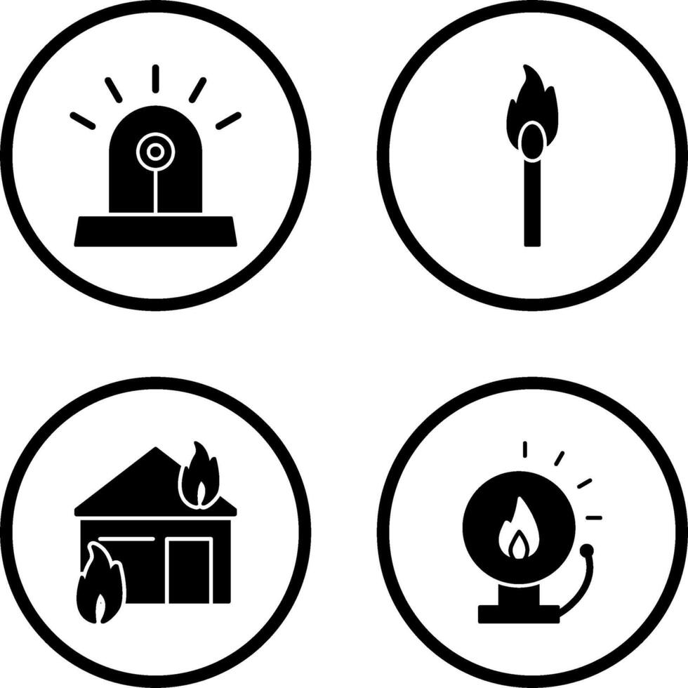 siren and lit matchstick Icon vector