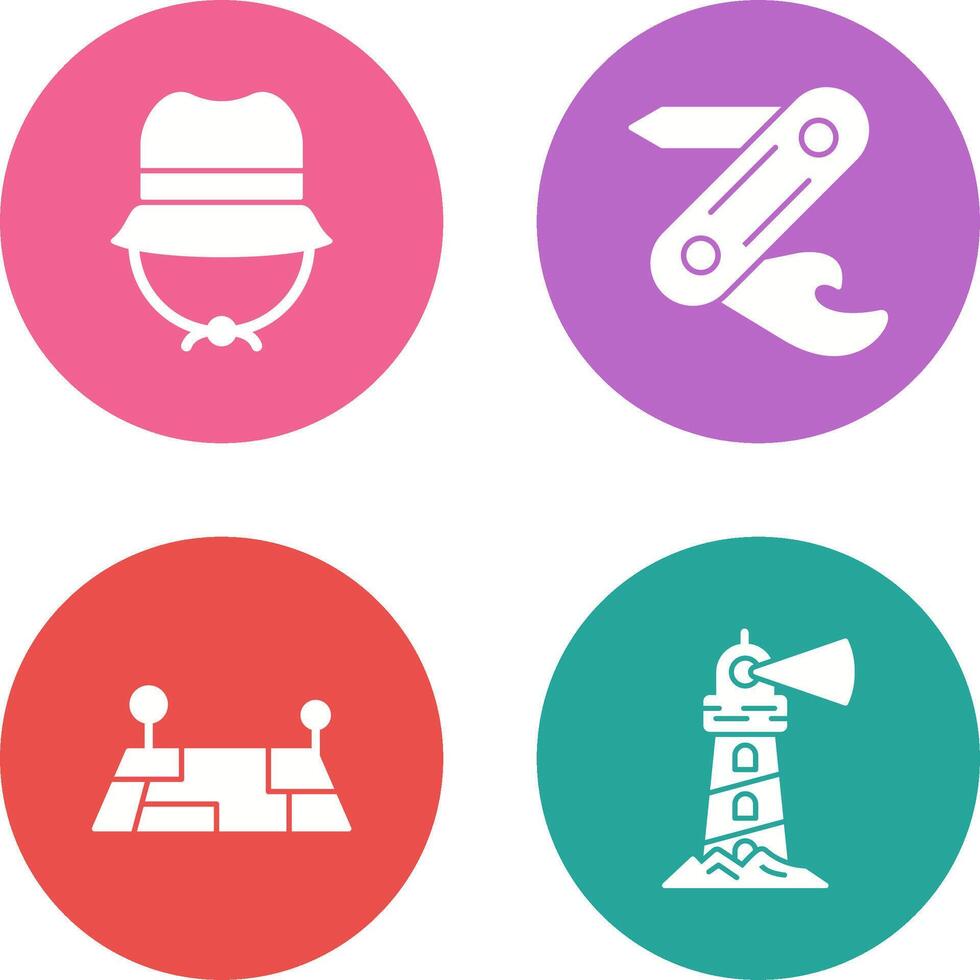 Camping Gas and Swiss Army Knife Icon vector
