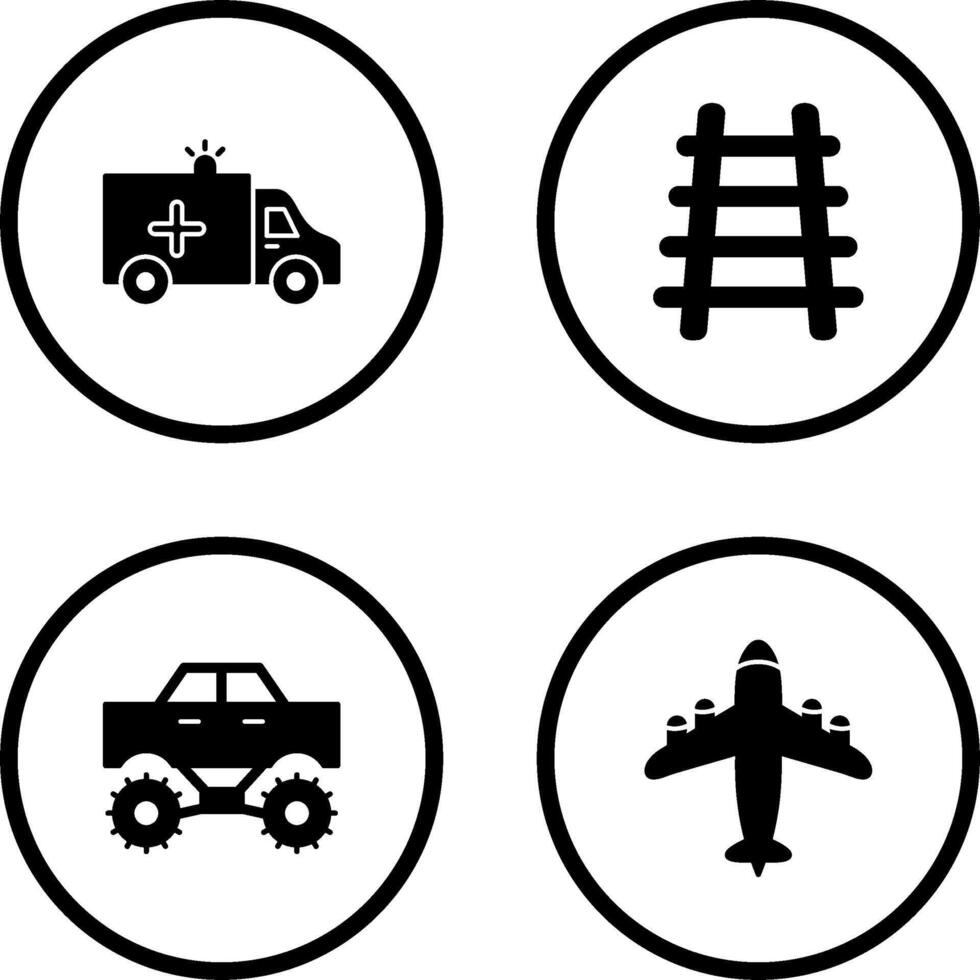 Ambulance and Train tack Icon vector