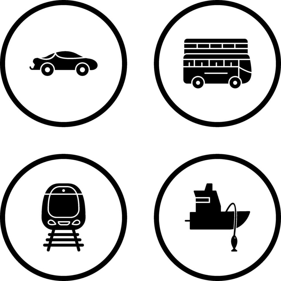 Sports Car and Double Icon vector