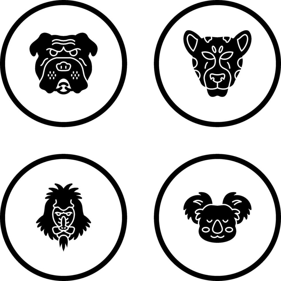 Bulldog and leopard Icon vector