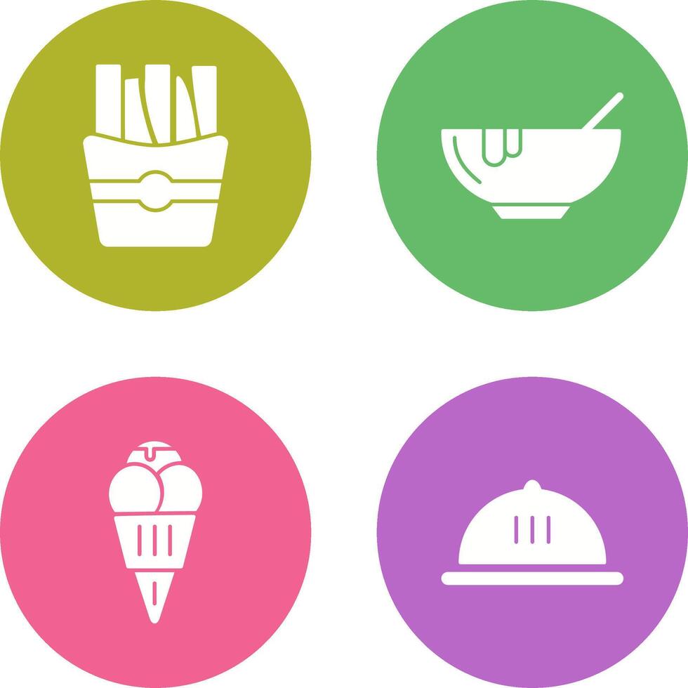 Soup and Fries Icon vector