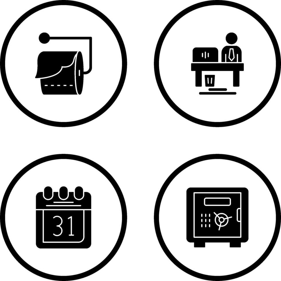 Tissue Roll and Worker Icon vector