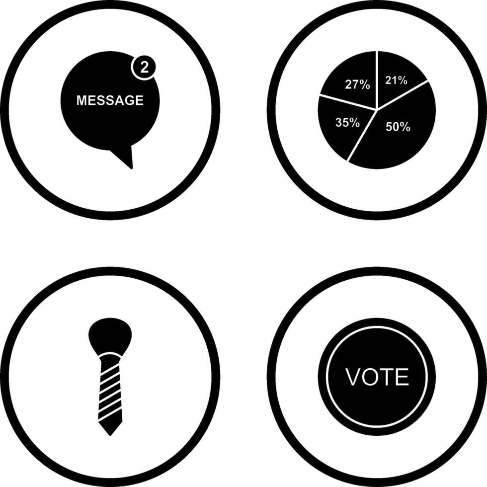 Message Bubbles and Pie Chart Icon vector