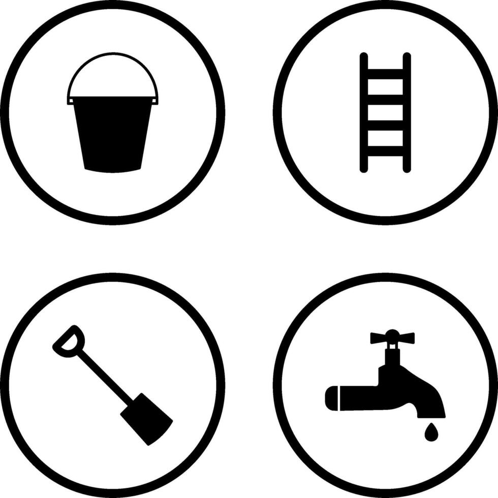 agua Cubeta y escalera icono vector