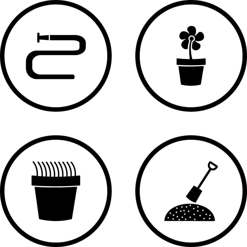 Water Pipe and Lower Pot Icon vector