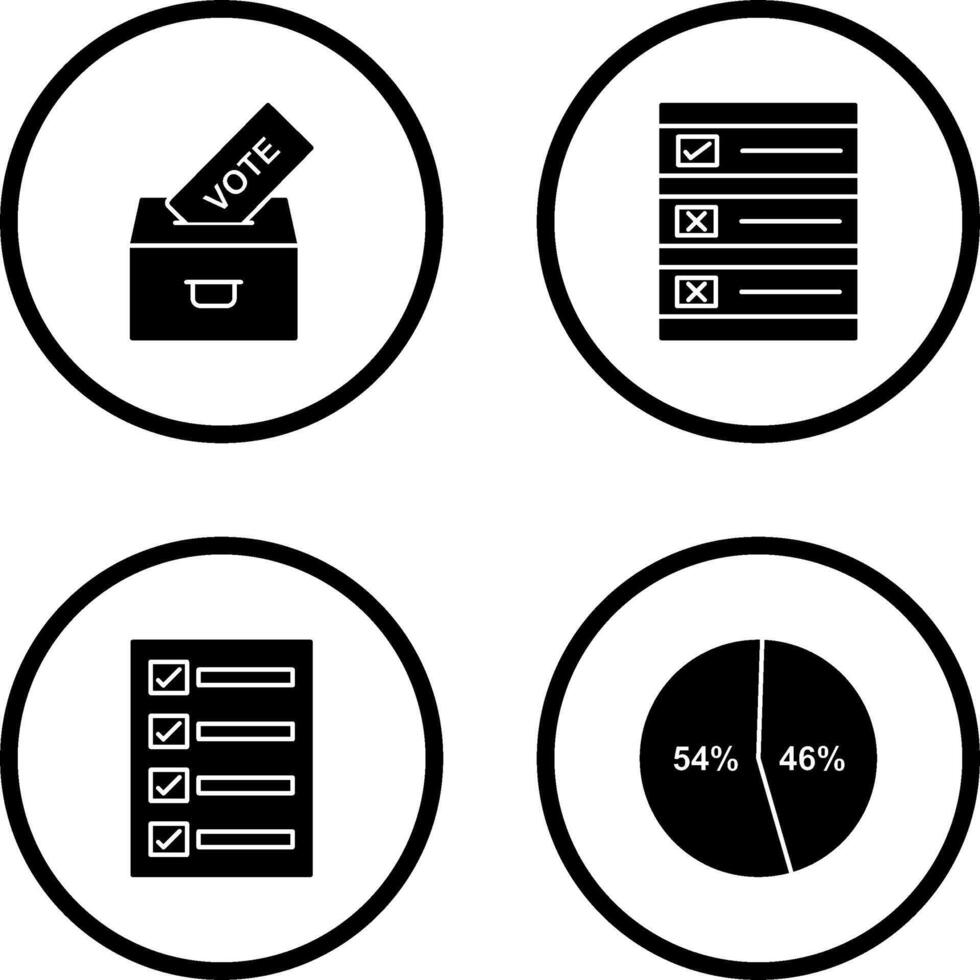 Casting Vote and Ballot Paper Icon vector